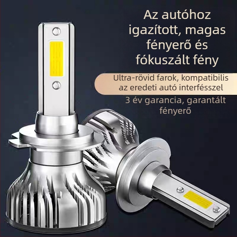 Autó LED fényszóró izzó H7/H4, magas- és alacsony sugár, 12V, 4800 lm, repülőgép-alumínium, IP68, 20 000 h