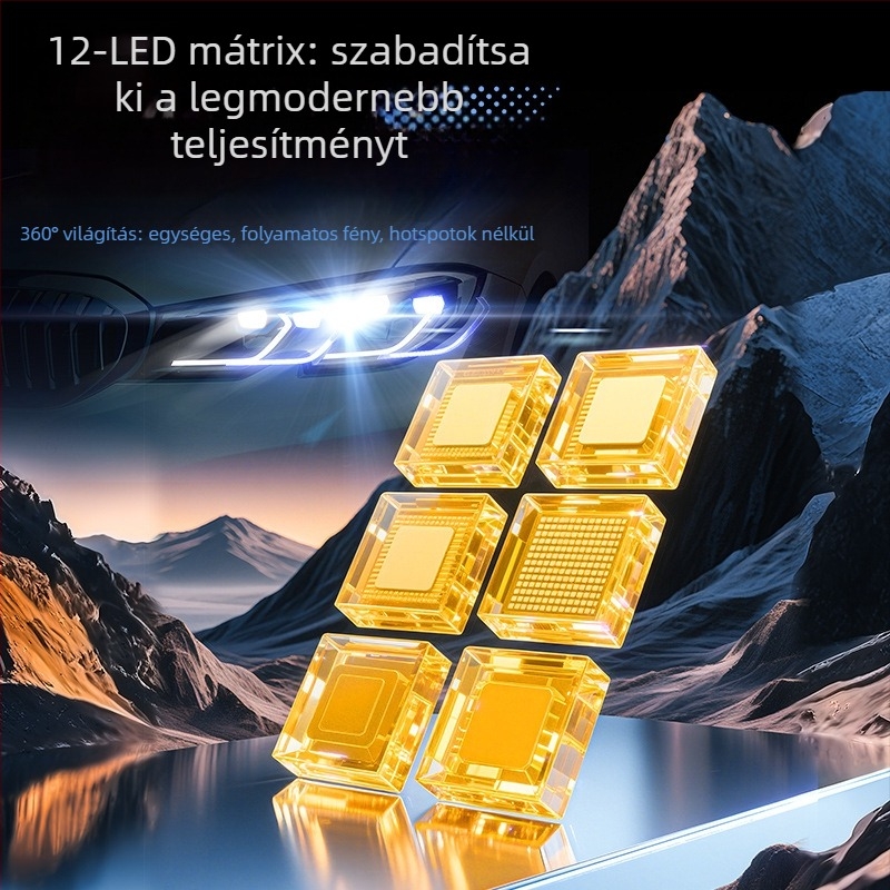 Autó LED fényszórók, kettős 48W, 9–36V, IP68, 4000 lm, Univerzális kompatibilitás