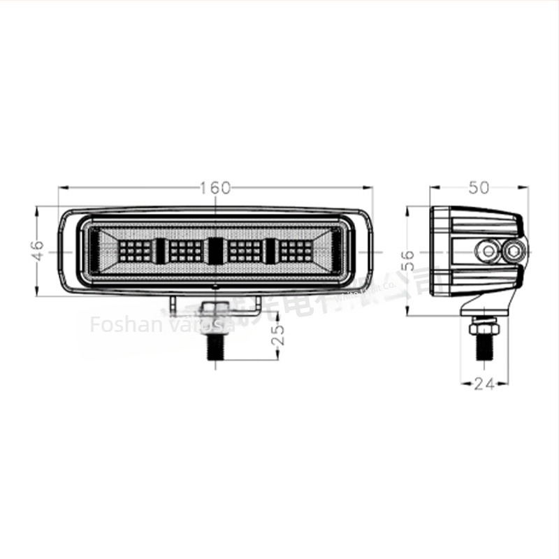LED főfény építőipari gépekhez, 35W, 9-32V, legalább 3300 lm, IP67, modell LML-6481W
