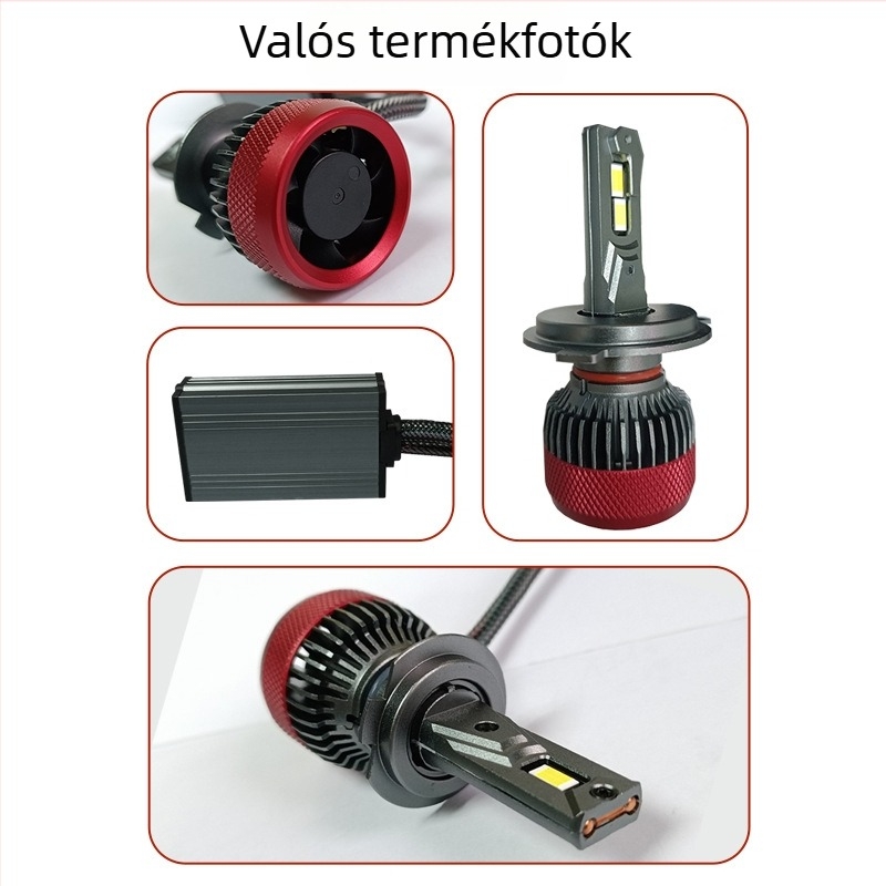Autó LED fényszóró, nagy teljesítményű 200W, 9-36V, egy rézcső, kompatibilis H1/H7/H9/H4/9012/9006/9005