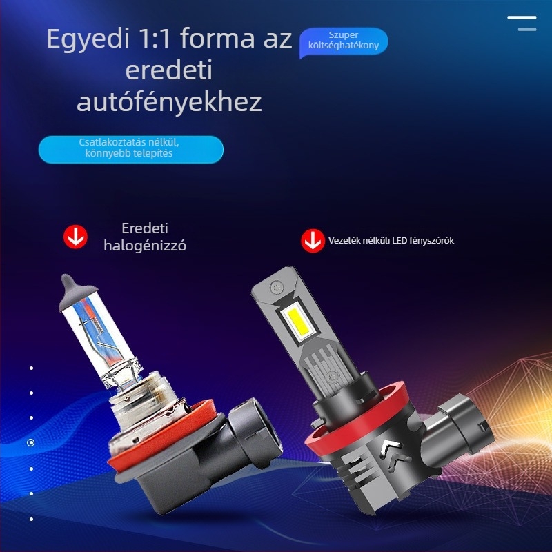 LED autó lámpák, közvetlen csatlakozás, 50W, 12V, IP68, kompatibilis H1/H7/H11/H4/9005/9006/9012