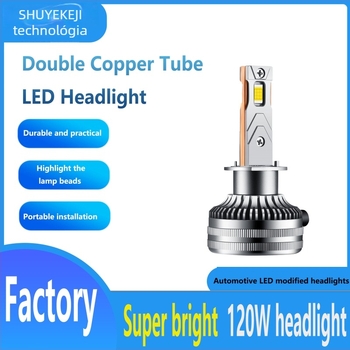 LED autólámpa dupla rézcső dizájnnal, 60W, 12-24V, 12000 lm, IP68