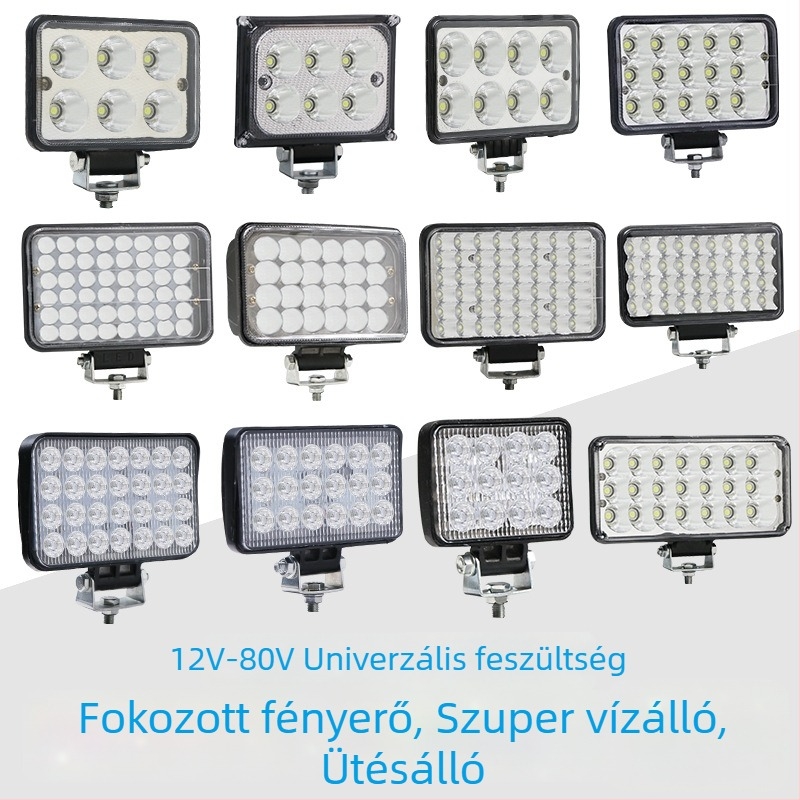 Kamion LED-reflektor 12V/24V, rendkívül fényes mezőgazdasági járművekhez, targoncák és kotrógépek hátrameneti világítása