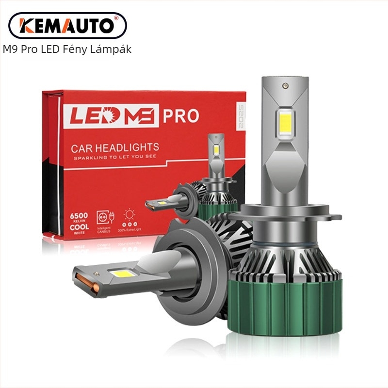 M9Pro autó LED fényszóró 65W 12V 8000lm IP67 integrált magas- és alacsony fénysugár