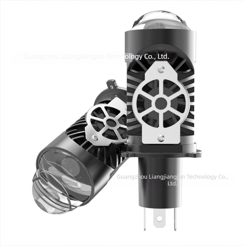 H4 LED autó fényszóró egybeépített lencsével és fish-eye hatással, 28W, 4800 lm, élettartam 30 000 óra, alumínium ház