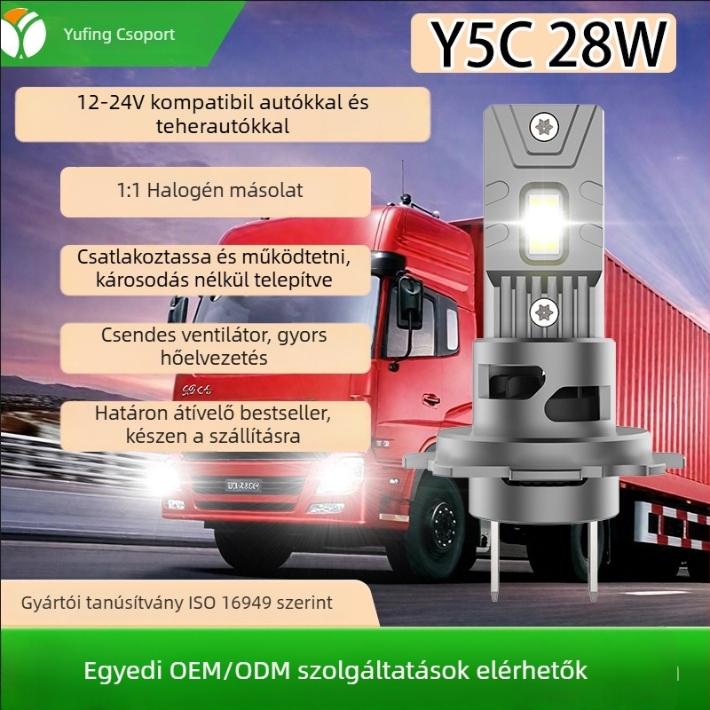Universal LED autó lámpa H4/H7, magas/alacsony fényszóró, közvetlen csatlakozás, 28W, 12-24V