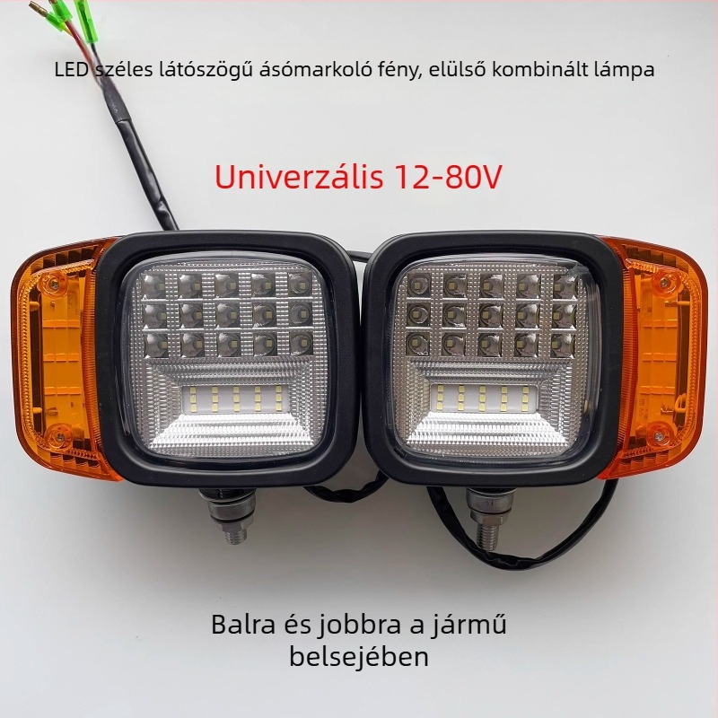 Exkavátor előre LED fényszóró 12V-80V, 20-30W, 6000K