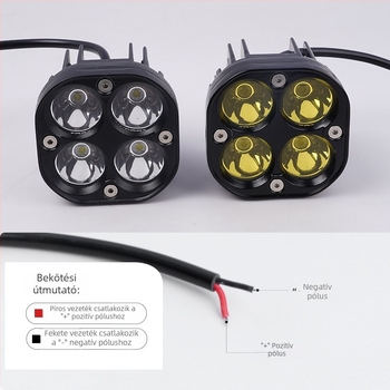 Négylevelű lóhere alakú LED spotlámpa motorkerékpárokhoz és elektromos autókhoz, külső első fényszóró