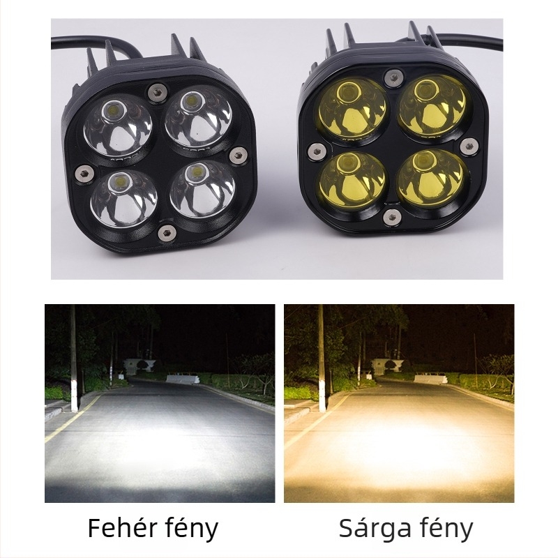 Négylevelű lóhere alakú LED spotlámpa motorkerékpárokhoz és elektromos autókhoz, külső első fényszóró
