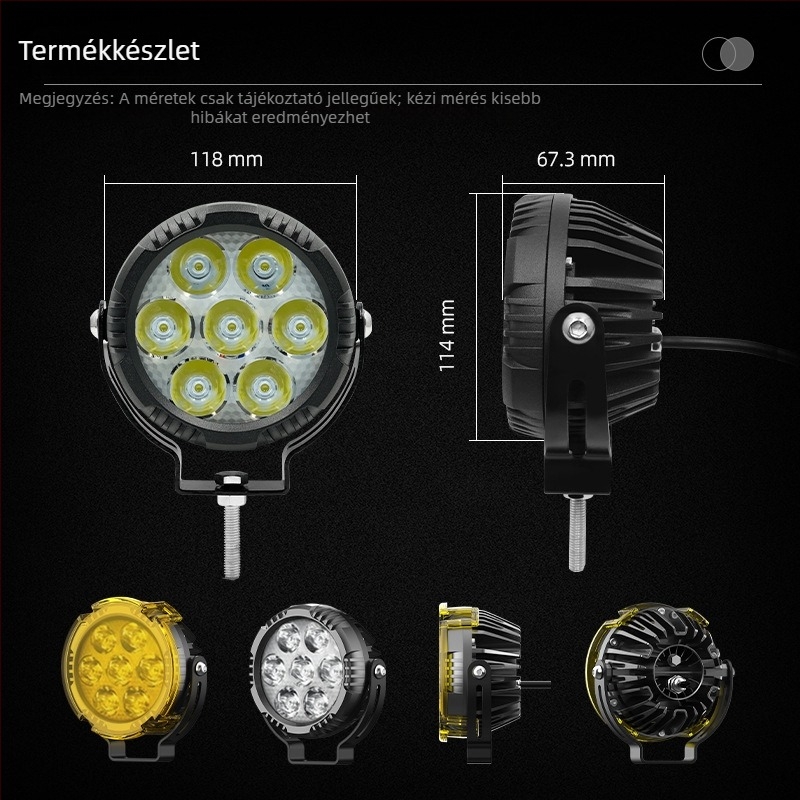 LED off-road reflektor, 7-LED, 60W, 3500 lm, 12-80V, IP67