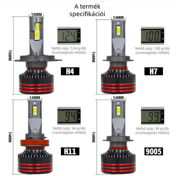 M8 Pro autó LED fényszóró integrált magas/alsó fényerővel, 60W/120W, 24V, IP67, 50000 óra élettartam