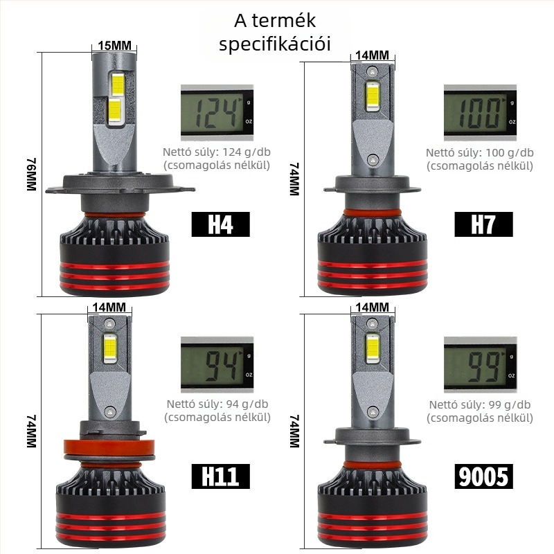 M8 Pro autó LED fényszóró integrált magas/alsó fényerővel, 60W/120W, 24V, IP67, 50000 óra élettartam