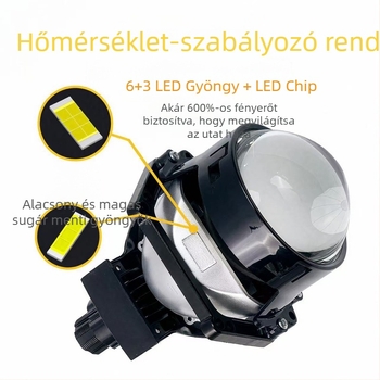 Lézer-típusú LED autófényszóró kettős fény- és kettős lencsés kialakítással (65W, 12V, IP68, 13200 lm, 50000 h)