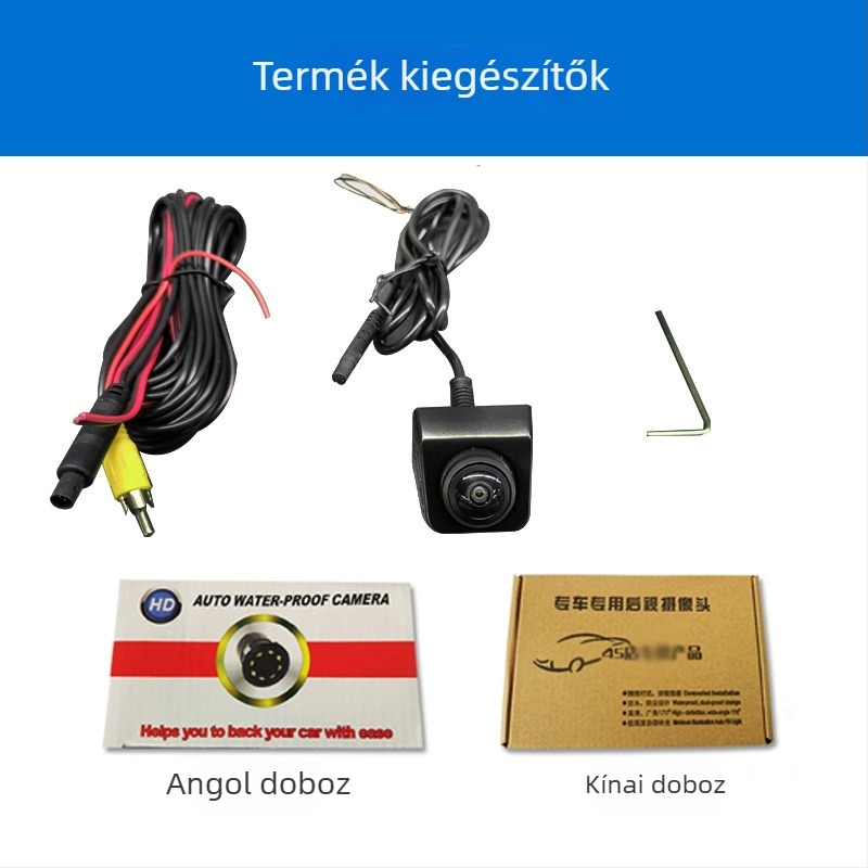 Autóhátsó kamera 360°-ban állítható, AHD csillagfényes éjszakai látás, 12V, 1280×720, tükrözött kép