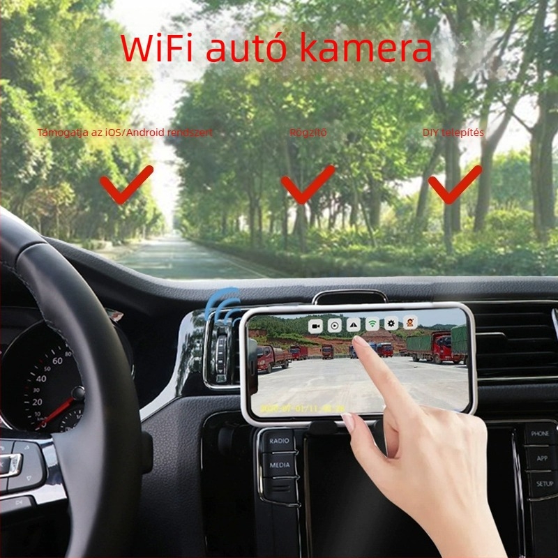 Jármű WiFi-kamera 12-24V rendszerekhez, 1024x600 felbontás, 90° látószög, AHD WIFI jel, modell H-CAR-7-1WS