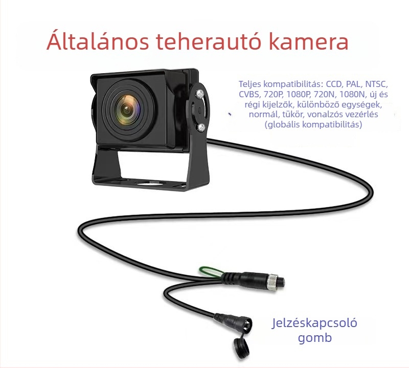 Teherautó négycsatornás hátrameneti kamera HD AHD-vel OEM kijelzőhöz, 1280x720
