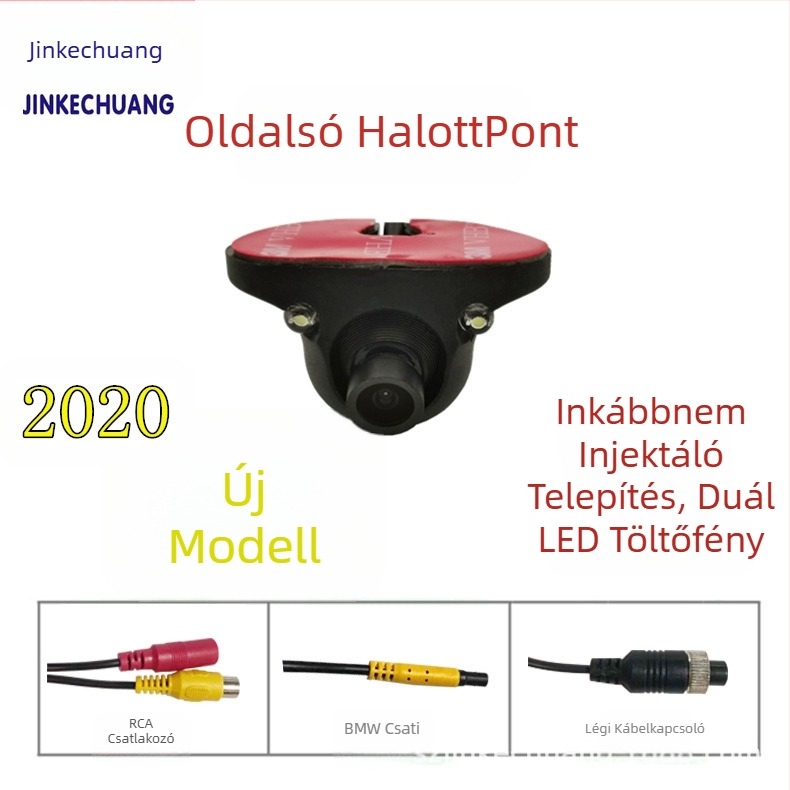 Holttér kamera automatikus megvilágítással, károsítás nélküli telepítés, jobb látószögű megfigyelés; előre-hátra, balra és jobbra tolató képek. Modell JKC-C10256, 12V, 800TVL, univerzálisan állítható szög, burkolat szilikon+fém