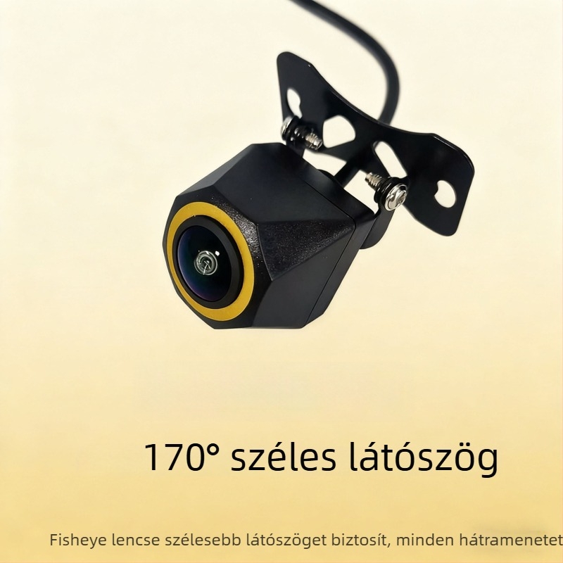 Autóhátsó kamera 170°-os fisheye széles látószög, 1080x720 felbontás, AHD/CVBS, 12V univerzális, IP68 vízálló, modell 024