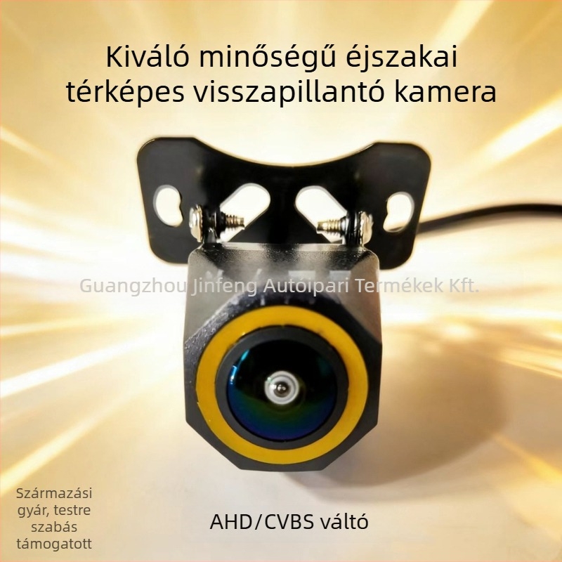 Autóhátsó kamera 170°-os fisheye széles látószög, 1080x720 felbontás, AHD/CVBS, 12V univerzális, IP68 vízálló, modell 024