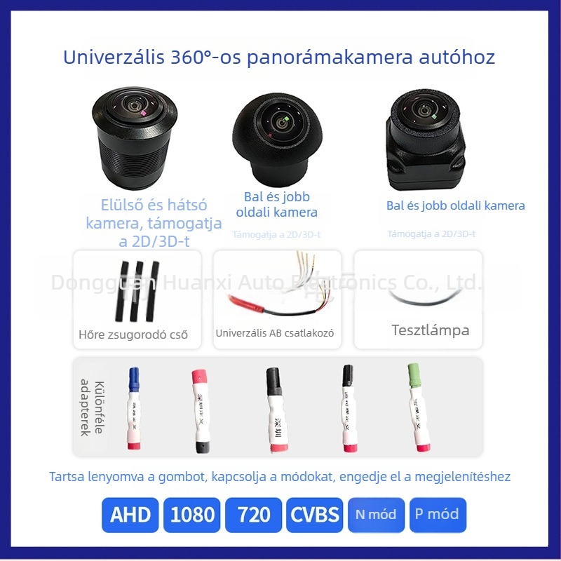 Universális 360° panoráma kamera gombkapcsoló jelzéssel, 1080p