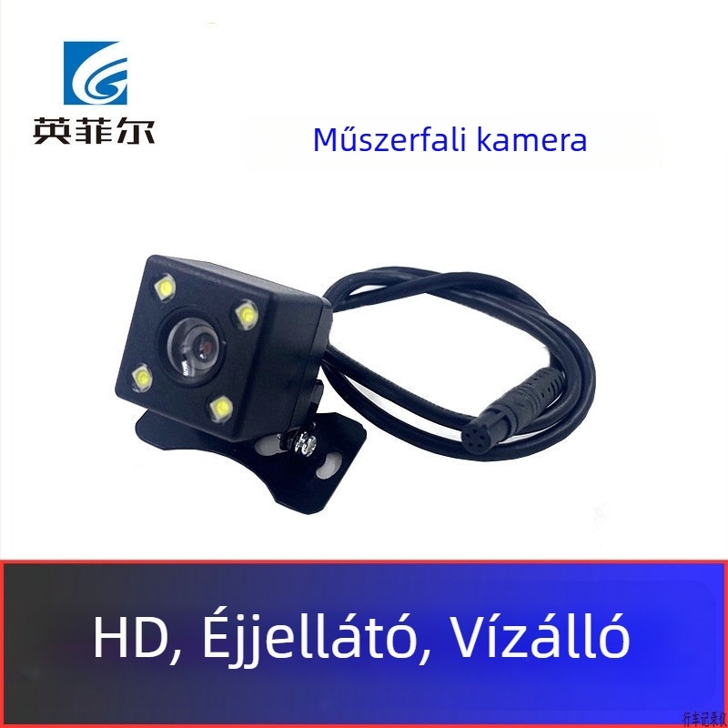 Külső négy LED-es hátsó kamera ötpin csatlakozóval, HD éjszakai látás autó DVR-hez