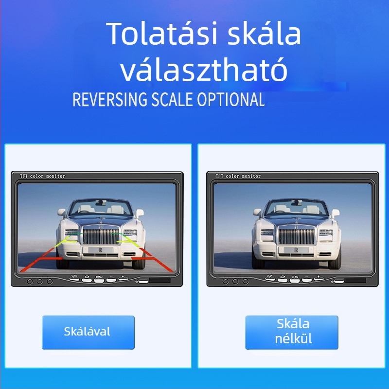 Teherautó és busz tolató kamera, 12–24 V, HD kép, LED éjjellátó, vízálló