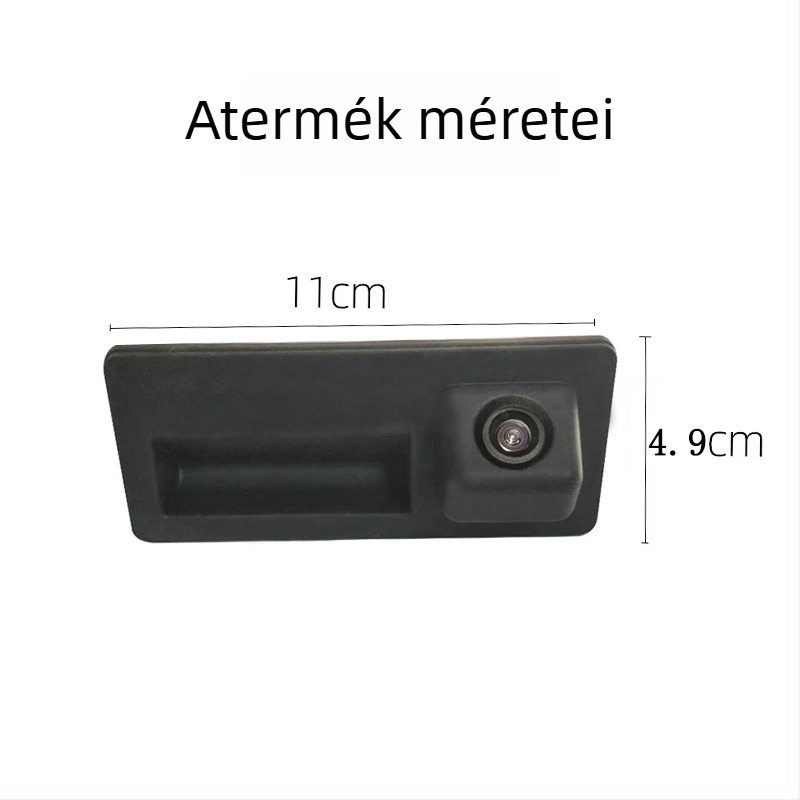 Autóajtó fogantyú hátsó nézet kamera – VW/Skoda/Audi kompatibilis, 12V, 170°-os állítható szög, 720x576 felbontás, AV-kimenet, tükrözött kép