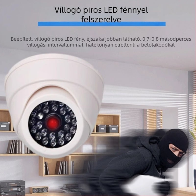 Infravörös hamis megfigyelő kamera, beltéri, kagyló alakú LED modell világítással, fehér