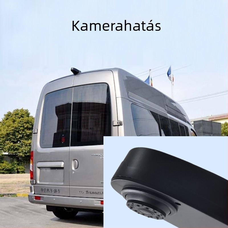 RV hátsó kamera éjjellátóval, 12V tápegység, 170° állítható látószög, 960x576 felbontás, AHD/CVBS videójel