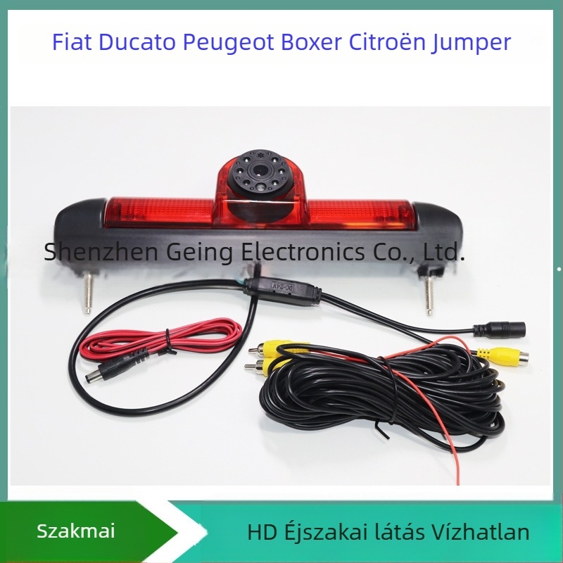 Fékfényhátsó kamera Fiat Ducato, Peugeot Boxer, Citroën Jumperhez – 12V, 170° látószög, 720x540 felbontás, 3W