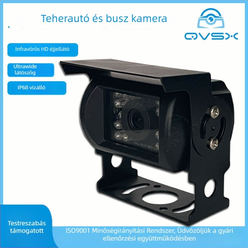 Analóg tolatókamera buszokra és teherautókra, 1080P infravörös éjszakai látás, fém ház, járműre szerelhető