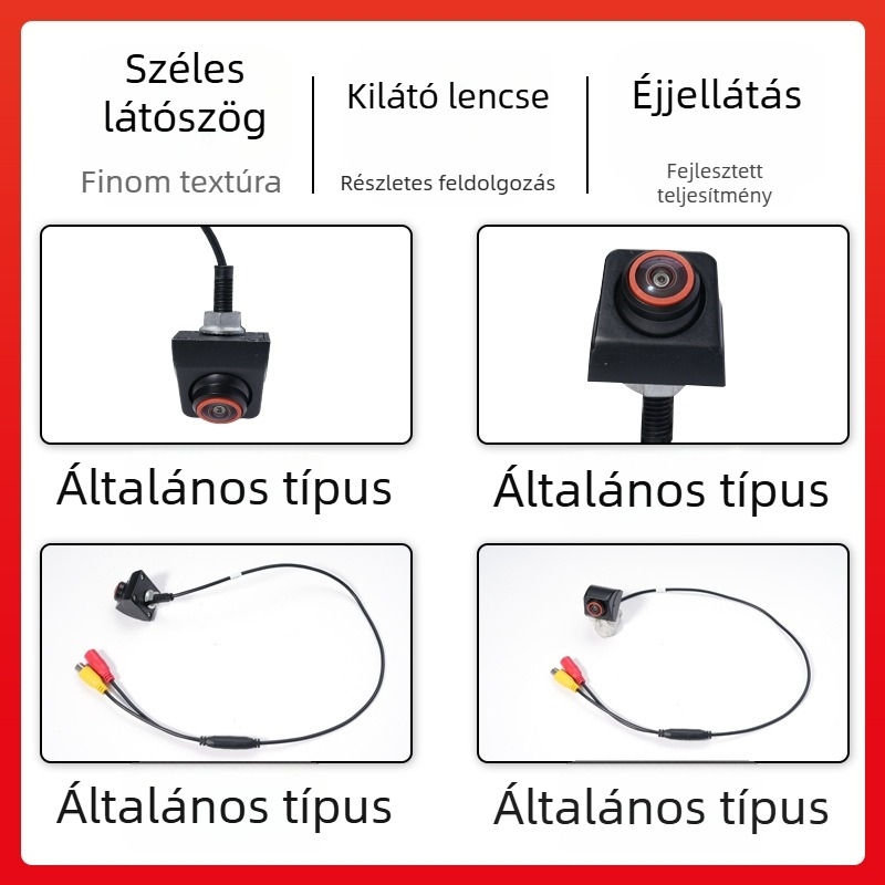 Autóhátsó kamera T111 – 1980x1080, 170° állítható széles látószögű fisheye, éjszakai látás