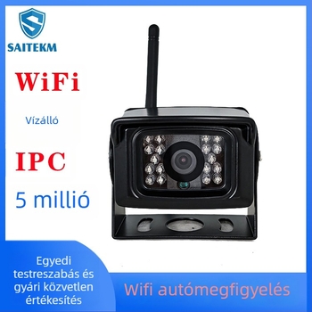 Járműre szerelt WiFi vízálló kamera, széles látószög, 1080P, IP67, 12V tápegység (DC/RJ45)
