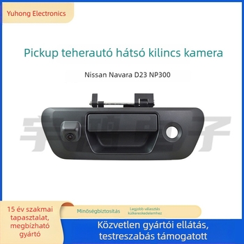 Hátsó néző kamera Nissan D23 NP300 Navara számára, beépítve a csomagtérajtó kezelőkarjába