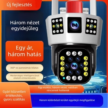 Kültéri háromlencsés megfigyelő kamera WiFi és 4G-vel, 1080p infravörös éjszakai látás, 3,6 mm objektív, 2 MP szenzor