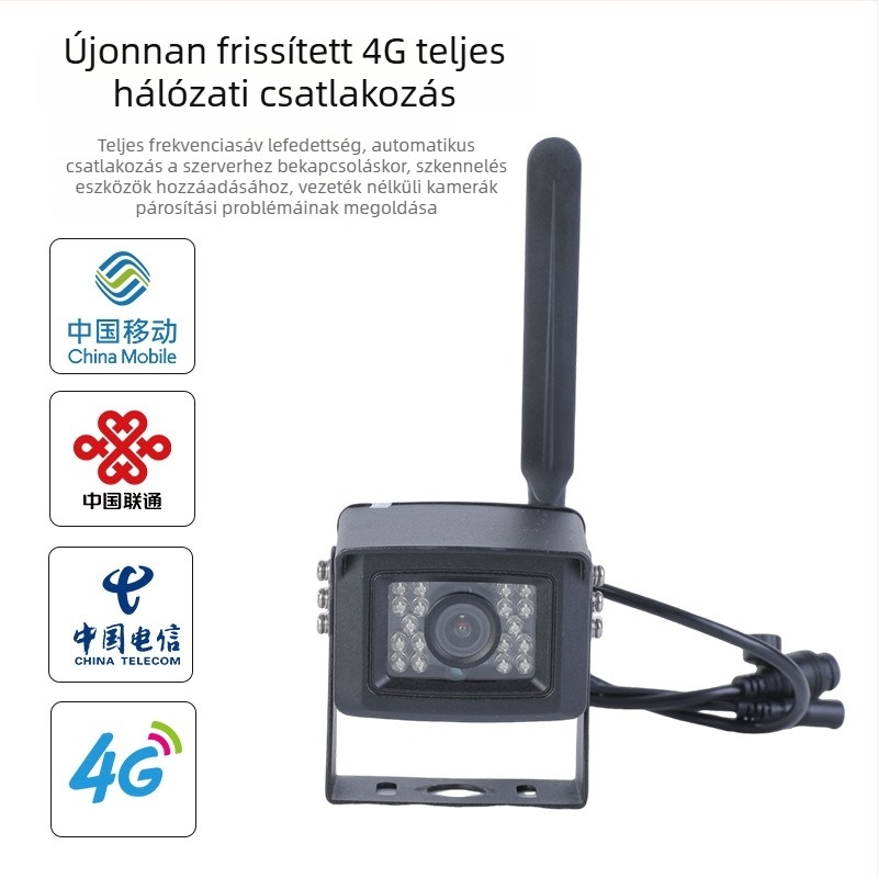 4G vezeték nélküli 4MP kamera autóhoz/RV-hez, kártyahellyel, infravörös éjjellátás, vízálló