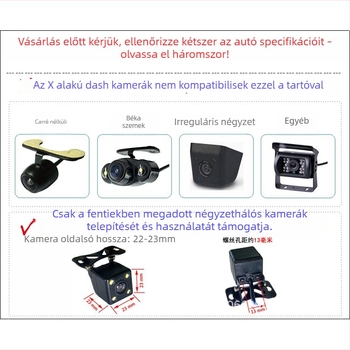 Mercedes‑Benz A‑osztály/GLA/GLE autós kamera tartó, fix alap a rendszámtábla világításához és hátsó felvételhez - 12V tápegység, 120° állítható, 720×680 felbontás, AV videójel