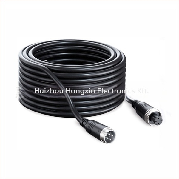 4-cores aviation csatlakozós autókamerás videó kábel BNC-hez DVR-hez, M12 konverter, RoHS