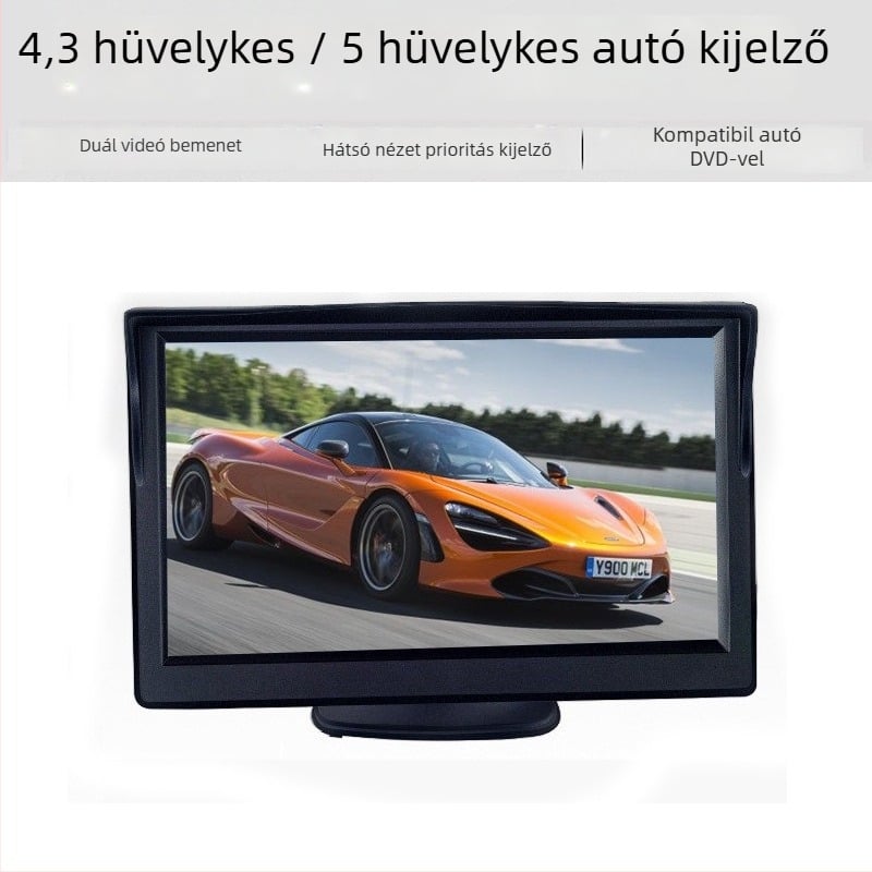 Autó hátsó kamera kijelzővel, 2,4G vezeték nélküli modul, infravörös rendszámtábla-kamera, tolató kép, 120° látószög, 480x272 felbontás