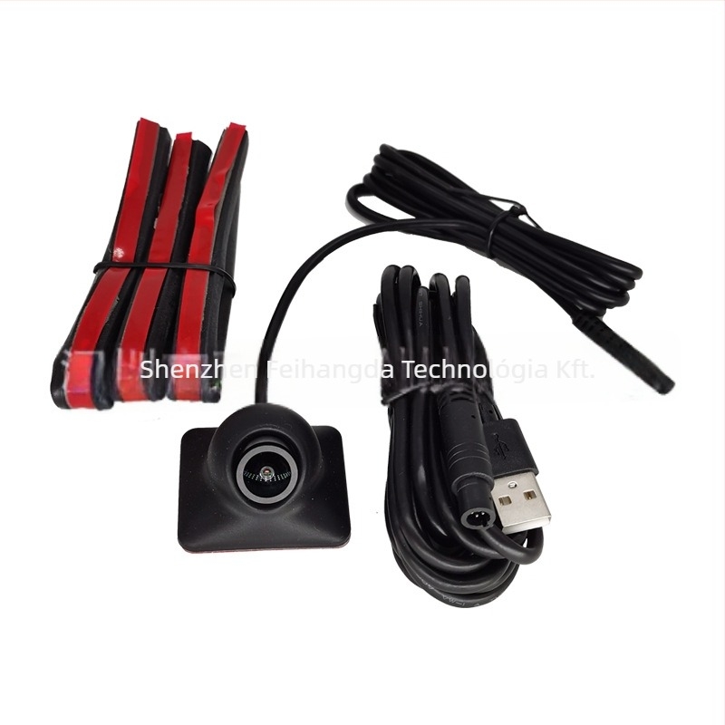 Autóhoz USB illesztőprogram nélküli kamera holttér megfigyelésére, 720P széles látószög, UVC protokoll, 5V tápegység, 110° látómező