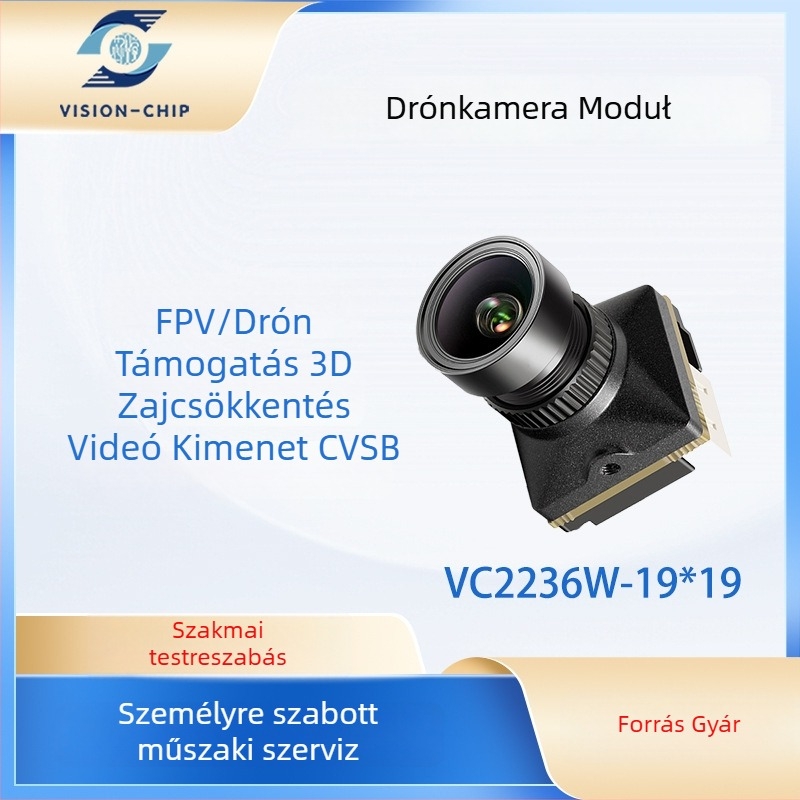 Dronkamera modul VC2236WAHD – Kiemelkedő 1080p felbontás, Csillagfényes éjszakai látás, 100° állítható szög, CVBS videó, IP67