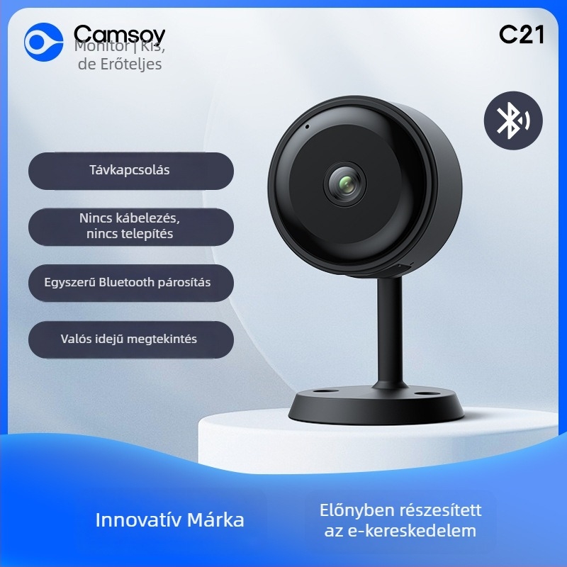 Vezeték nélküli IP kamera, 1080p éjjellátás, 3.6 mm objektív, WiFi, mobil riasztás, kerek kialakítás