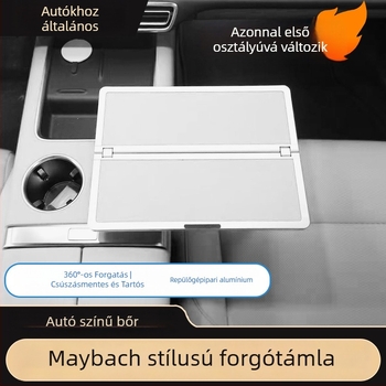 Autóasztal – fémből, forgatható, összecsukható, többfunkciós, rögzítés kattintással, univerzális illeszkedés
