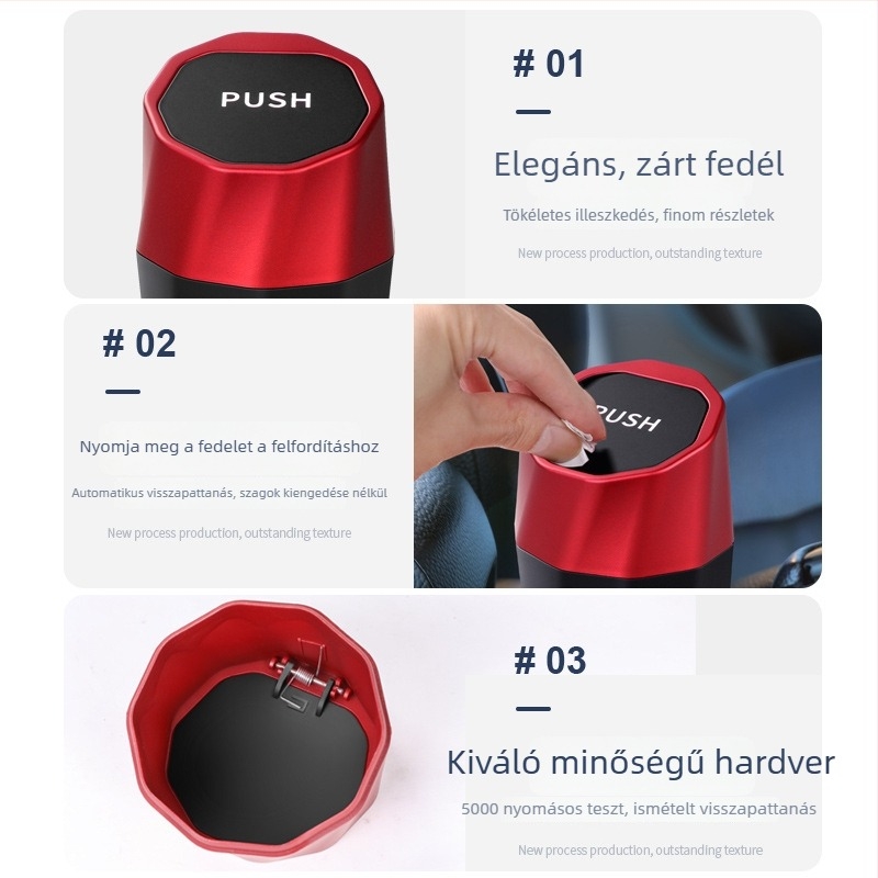 Bancano autós szemetes, ABS műanyag, modell 008, logó nyomtatva, testreszabható