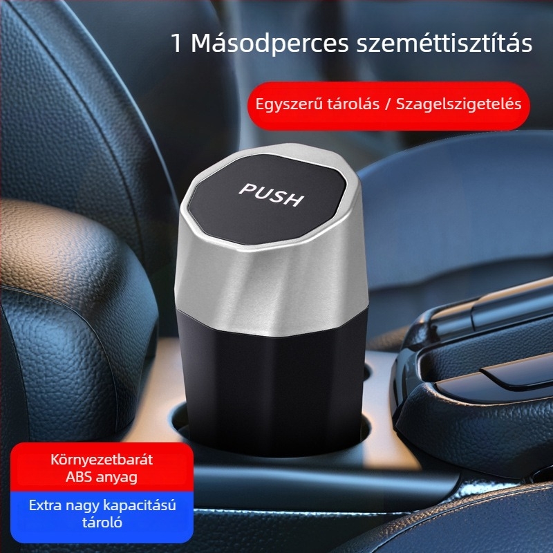 Bancano autós szemetes, ABS műanyag, modell 008, logó nyomtatva, testreszabható