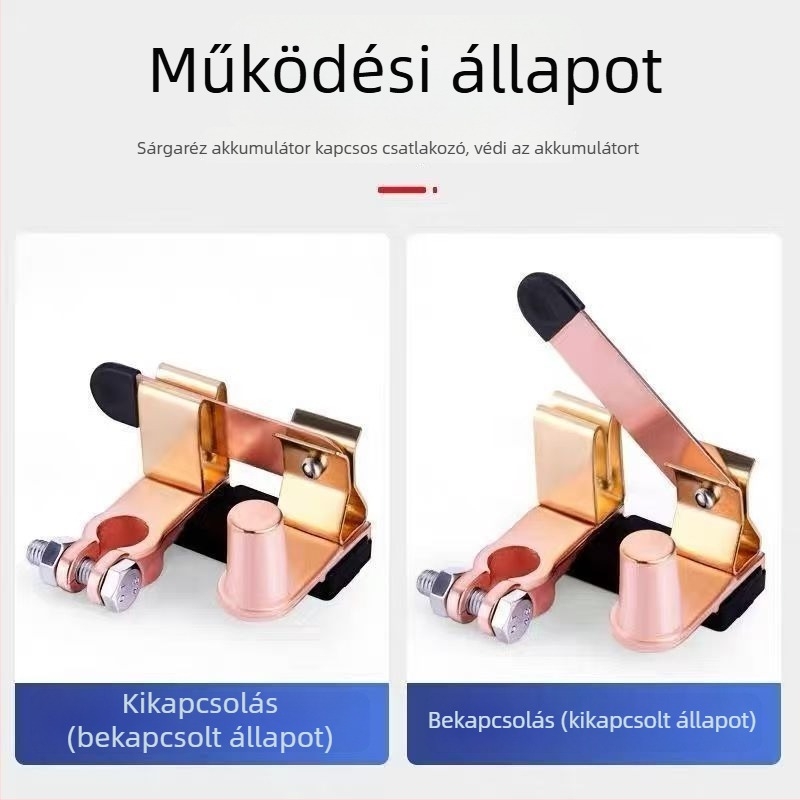Negatív akkumulátor-kikapcsoló teherautókhoz és mezőgazdasági járművekhez – tiszta réz, szivárgásmentes