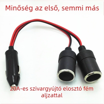 Autóakkuhoz csatlakozó kábel cigarettagyújtó aljzathoz, réz női csatlakozó, 2,5 mm² keresztmetszet, 50 A