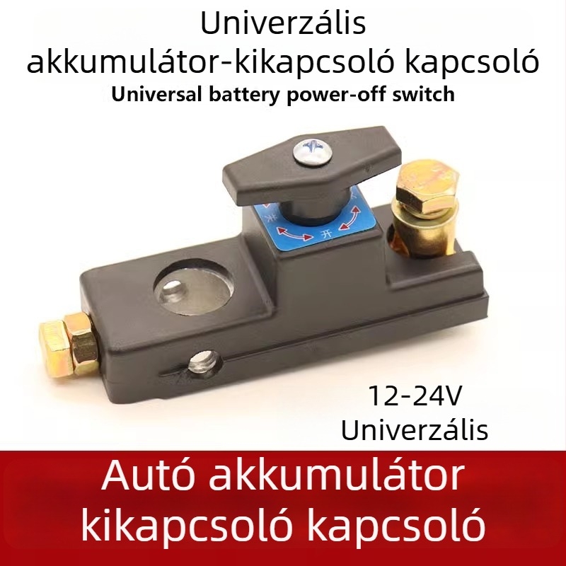 Autó akkumulátor kioldó kapcsoló tiszta réz kapoccsal — védelem a lemerülés ellen
