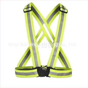 Fényvisszaverő futó mellény snap zárással és D-gyűrűs állítható illesztéssel