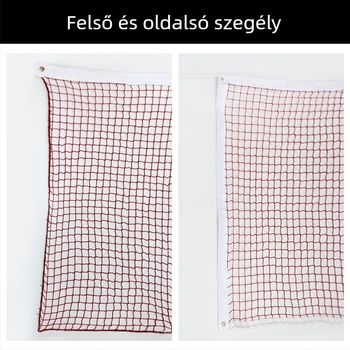 Pórázható tollaslabda háló beltéri és kültéri használatra – standard verseny edzés; szem méretei: 1.8×1.8 cm, 2.0×2.0 cm, 2.5×2.5 cm; kötőanyag: PE/nylon; Xu Rui
